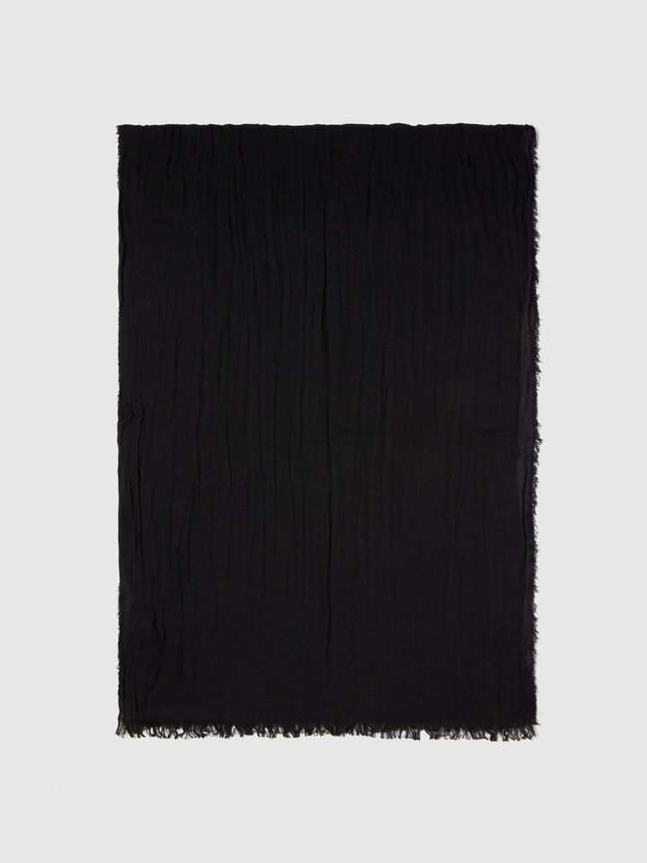 Yarn dyed scarf - null - Black | Sisley image number 1